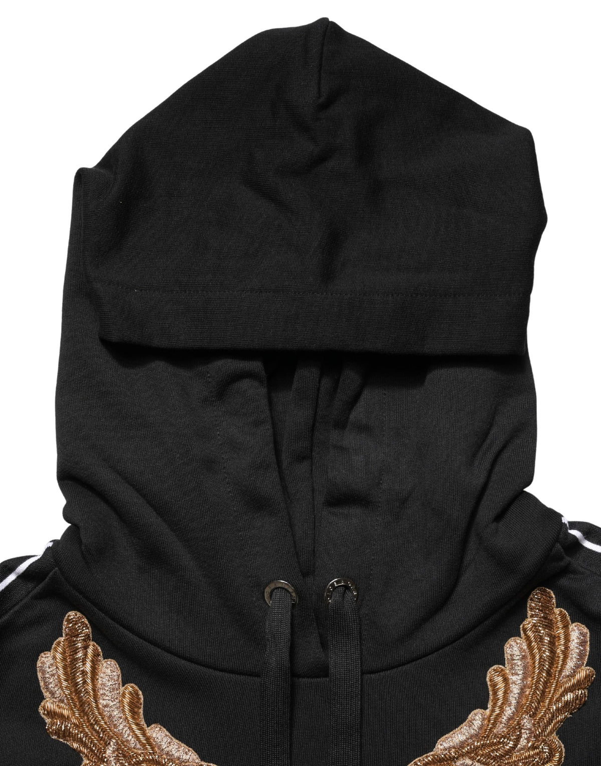 Dolce & Gabbana Schwarzer bestickter Kapuzenpullover mit Quasten