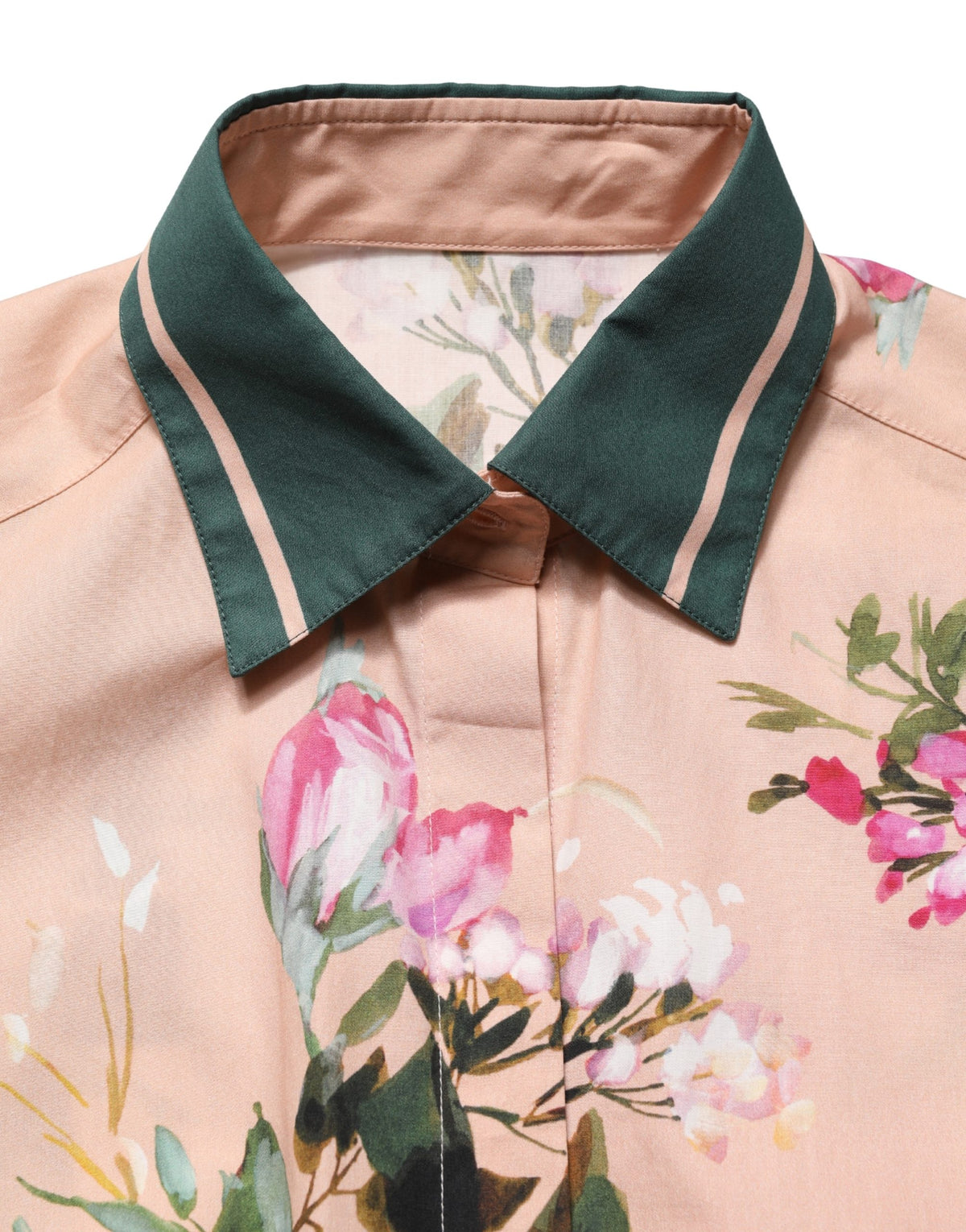 Dolce & Gabbana Rosa Blumen Baumwollhemd mit Knopfleiste