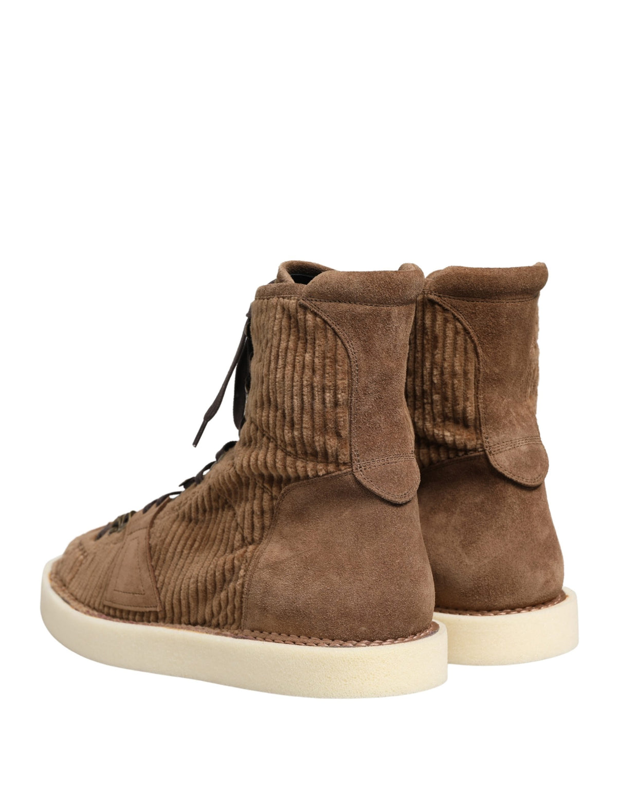 Dolce & Gabbana Braune Cord-High-Top-Oxford-Stiefel