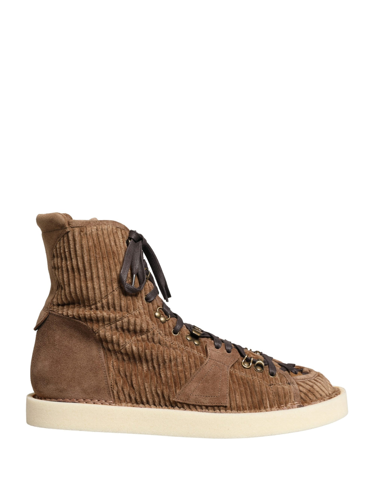 Dolce & Gabbana Braune Cord-High-Top-Oxford-Stiefel