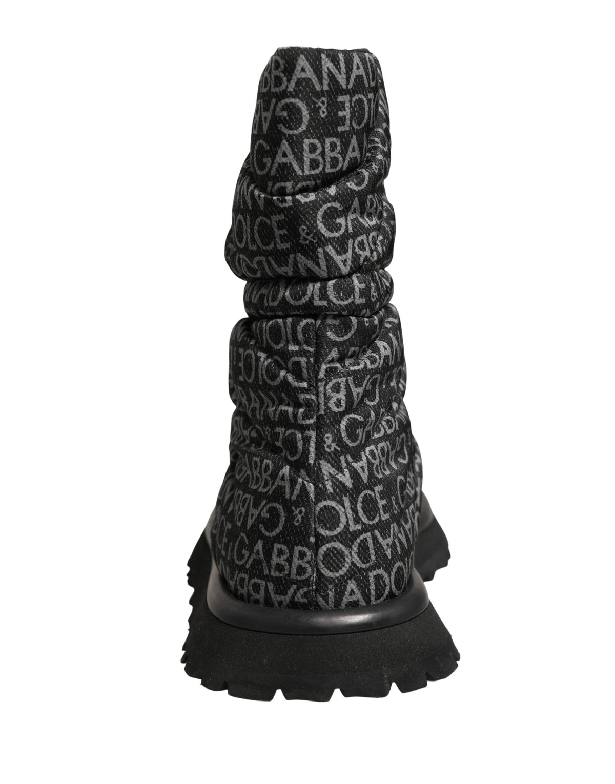 Dolce & Gabbana Schwarze Logo-Print-Schnürschneestiefel Schuhe