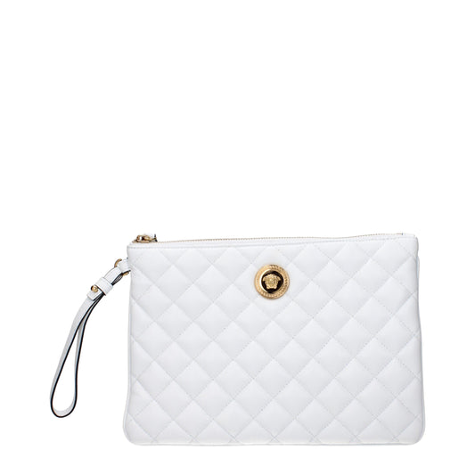 Versace White Leather Clutch Bag
