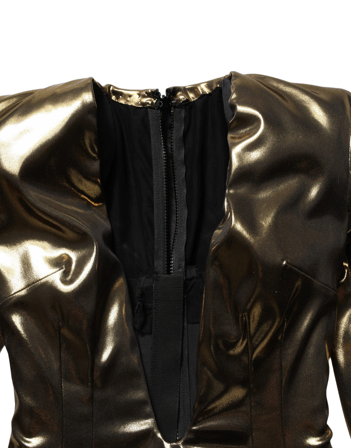 Dolce & Gabbana goldenes Mini-Kleid mit tiefem Ausschnitt