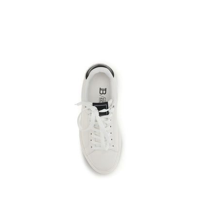 Balmain Black Calf Leather Bos Taurus Low Top Sneakers