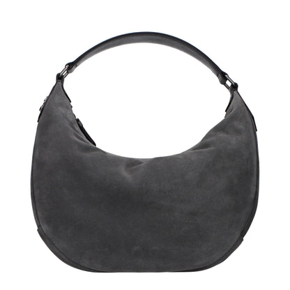 Jimmy Choo Gray Leather Shoulder Bag