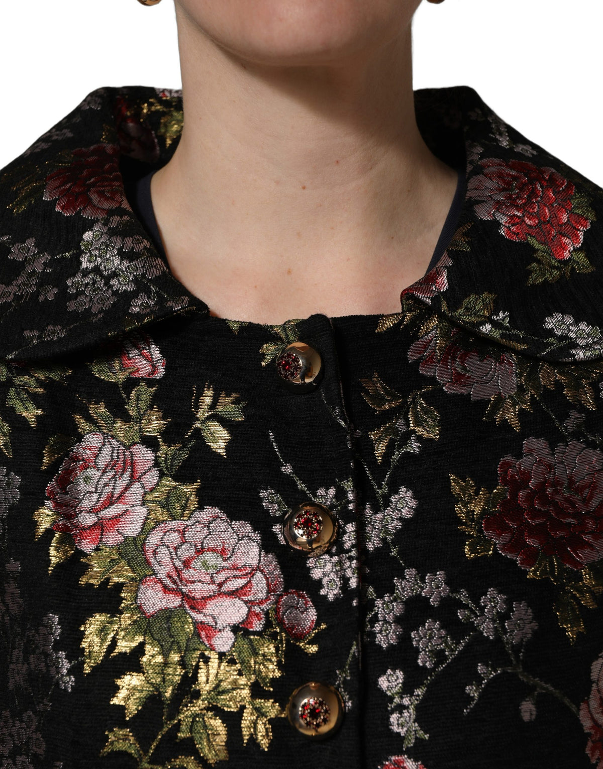 Dolce & Gabbana Blazerjacke aus mehrfarbigem Blumenbrokat