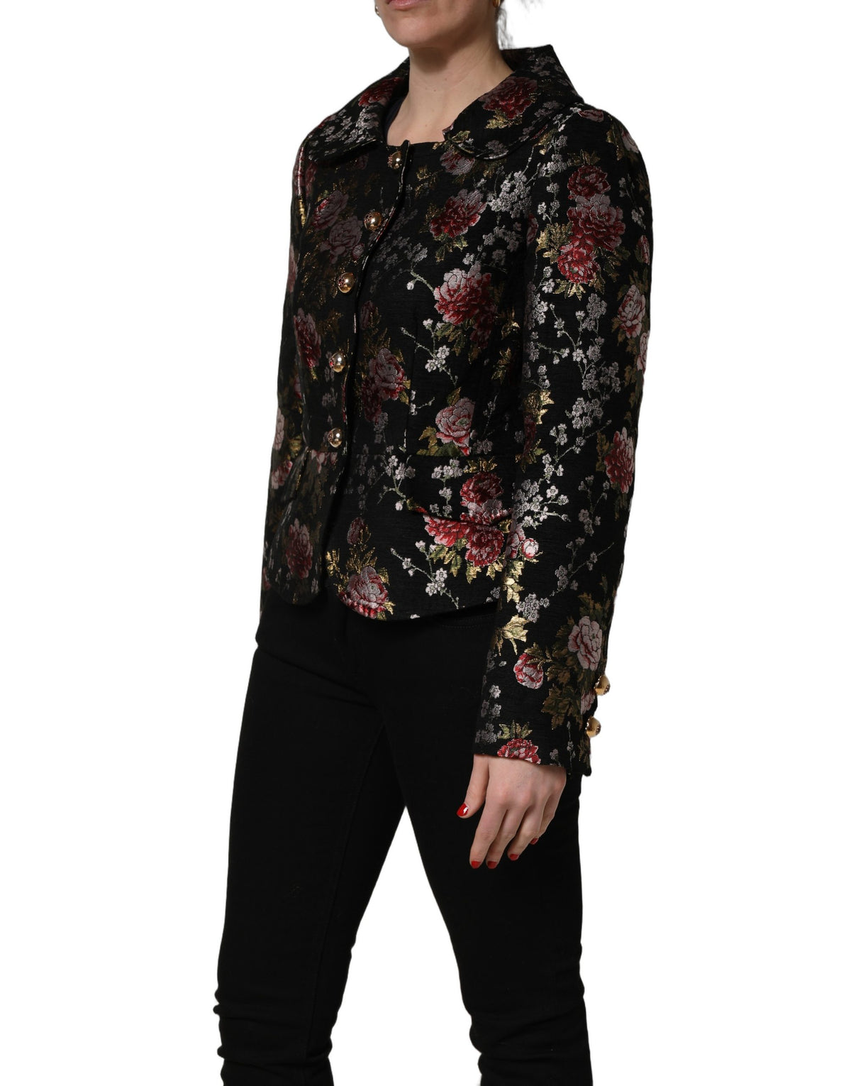 Dolce & Gabbana Blazerjacke aus mehrfarbigem Blumenbrokat