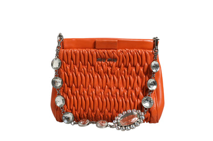Miu Miu Orange crystal crossbodybag