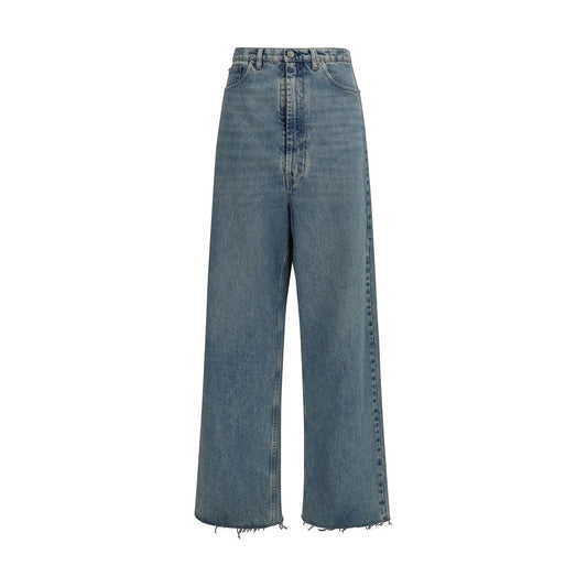 Maison Margiela Blue Cotton High-Waisted Jean