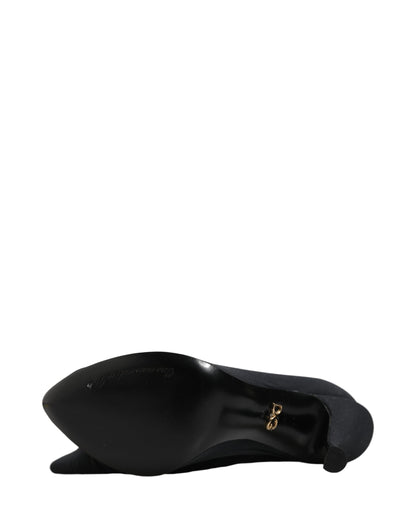 Dolce & Gabbana Black Stretch Socks Knee High Boots Shoes