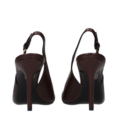 Versace Brown Leather High Heel Pumps