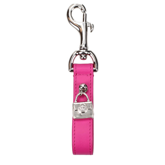 Versace Pink Leather Keychain