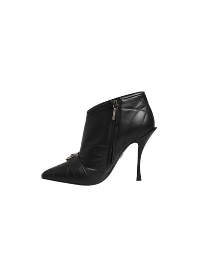 Dolce & Gabbana Black Devotion Quilted Buckled Boots Shoes