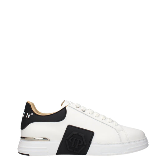 Philipp Plein White Leather Low Top Sneakers