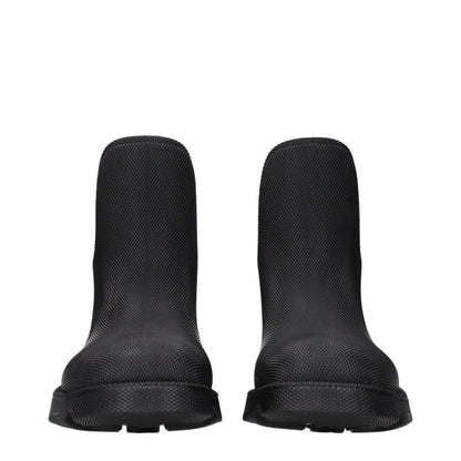 Burberry Black Cotton Ankle Boots