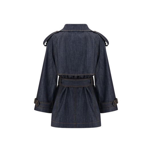 Burberry Blue Cotton Coat