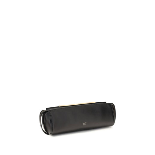 Khaite Black Calf Leather Bos Taurus Clutch Bag
