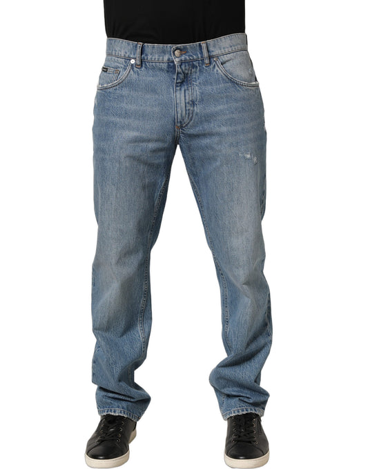 Dolce & Gabbana Light Blue Washed MidWaist Classic Denim Jeans