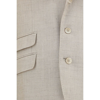 Brunello Cucinelli Beige Silk Two-Piece Suit