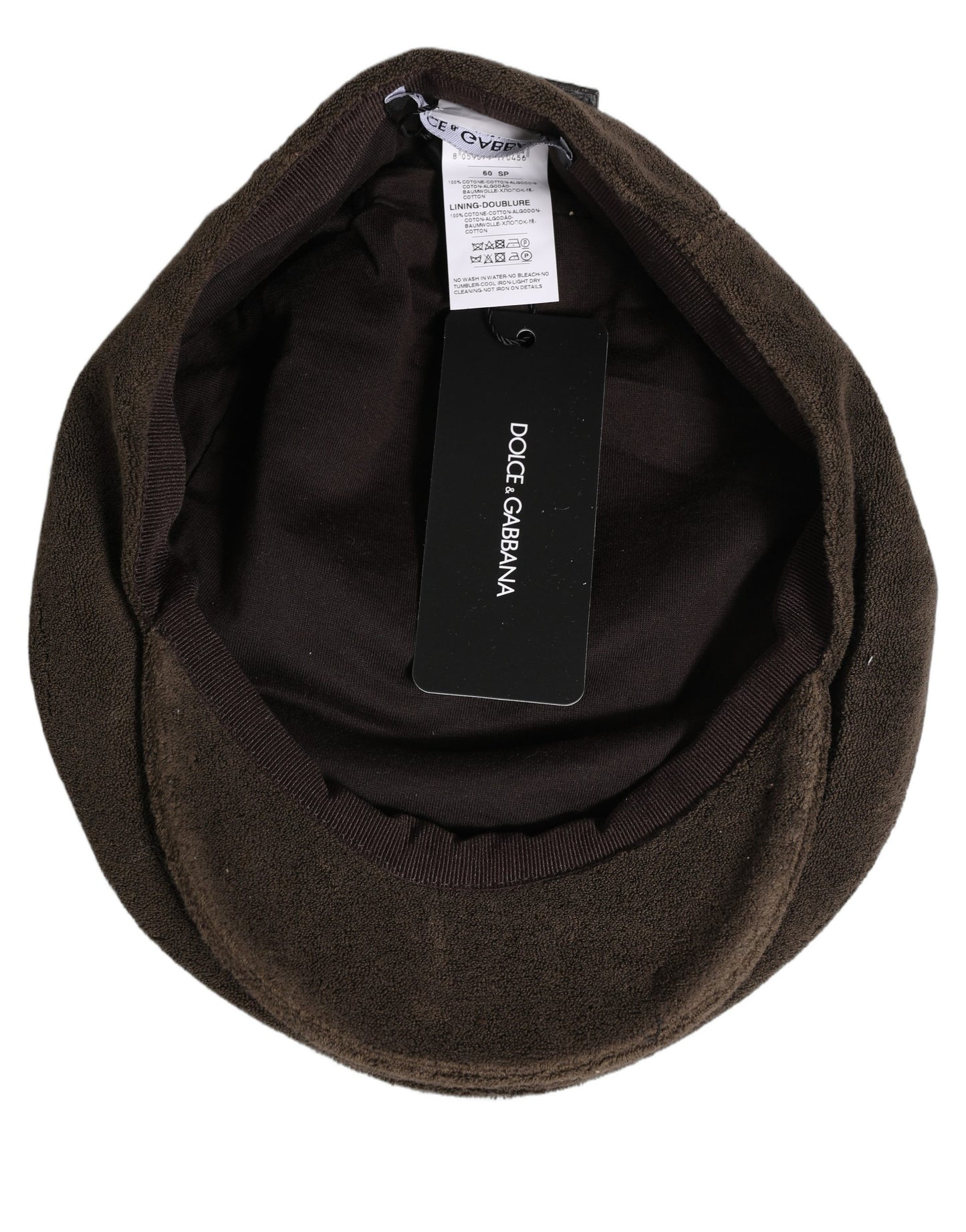 Dolce & Gabbana Men Brown Cotton Newsboy Cloth Capello Hat