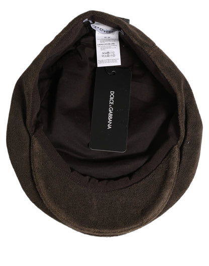 Dolce & Gabbana Men Brown Cotton Newsboy Cloth Capello Hat