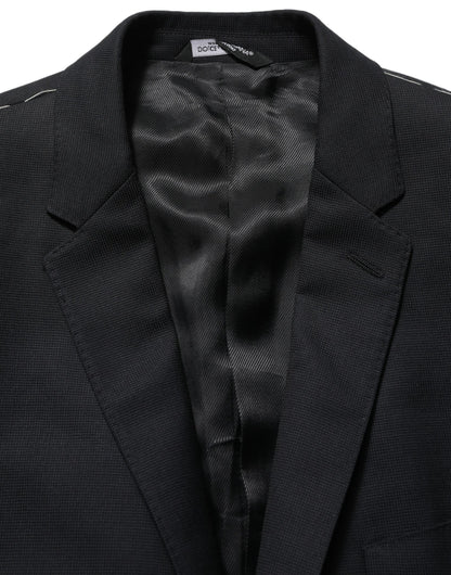 Dolce & Gabbana Dark Blue Wool Single Breasted Blazer Jacket