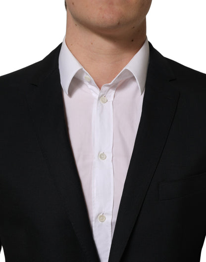 Dolce & Gabbana Dark Blue Wool Single Breasted Blazer Jacket
