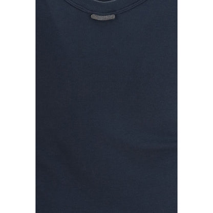 Brunello Cucinelli Blue Cotton Tank Tops