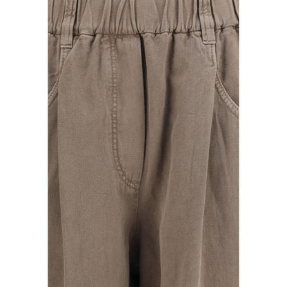 Brunello Cucinelli Beige Cotton Casual Pants