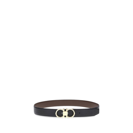 Ferragamo Black Calf Leather Bos Taurus Belt