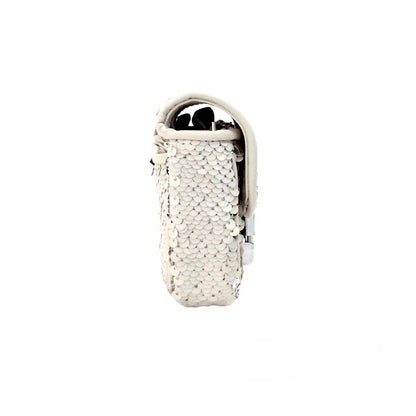 Marc Jacobs The Mini J Marc Shoulder Bag Cream Sequined Crossbody Bag
