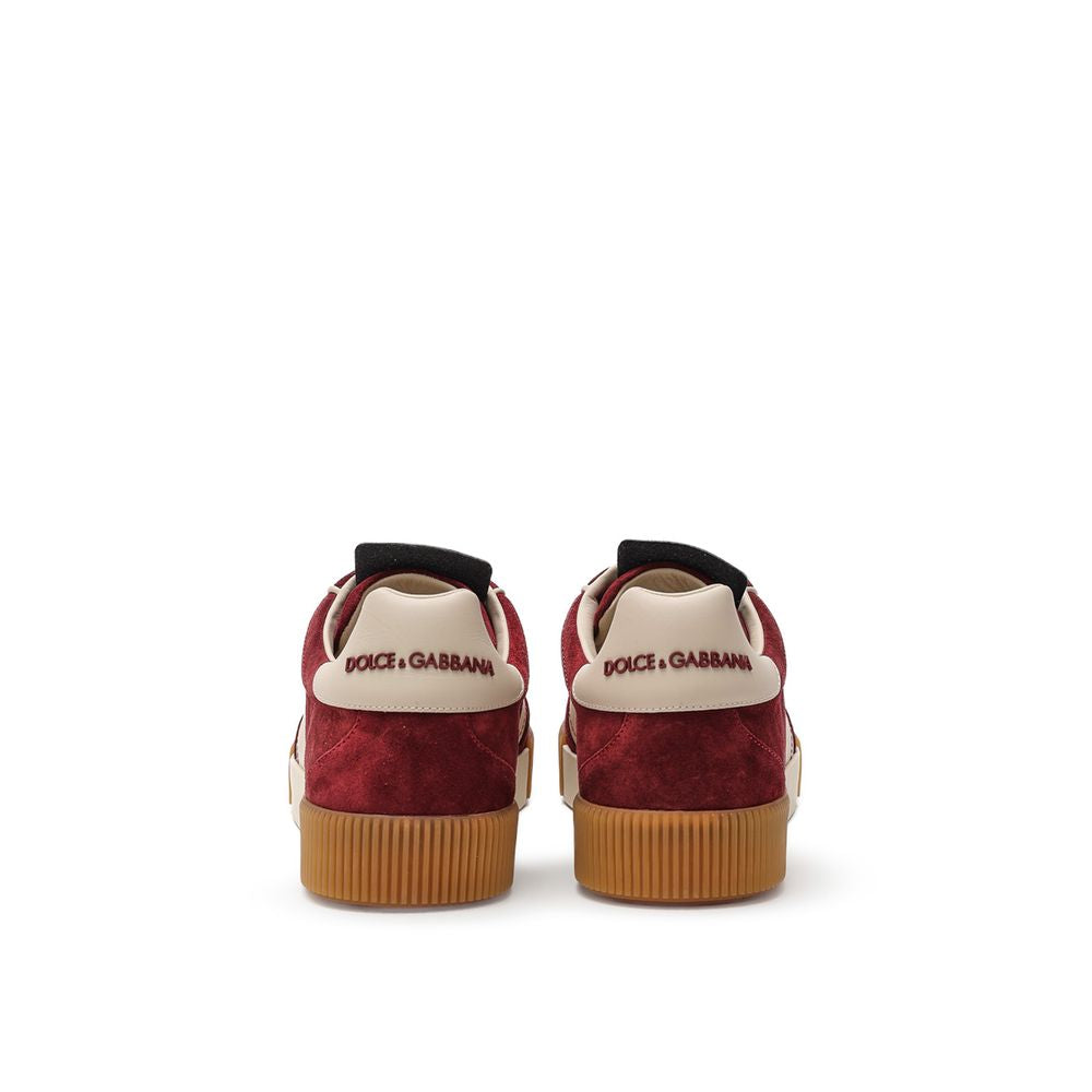 Dolce & Gabbana Bordeaux Leather Low Top Sneakers