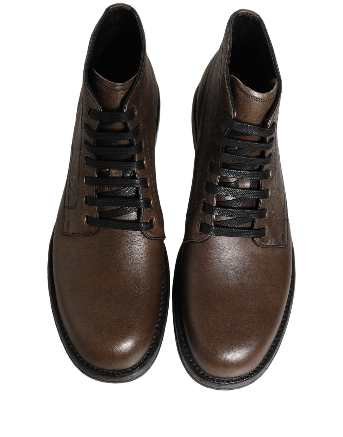 Dolce & Gabbana Braune Perugino Leder Herren Stiefeletten Schuhe