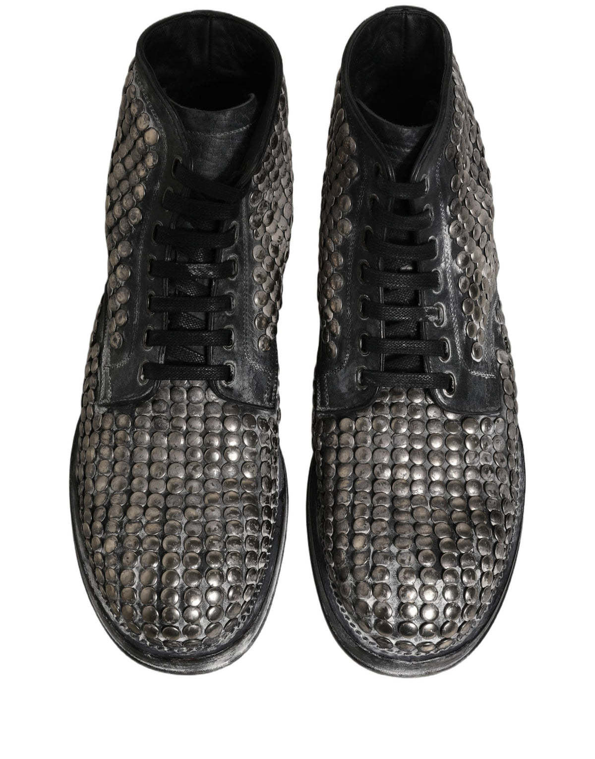 Dolce & Gabbana Schwarze Leder Stiefel mit Nieten