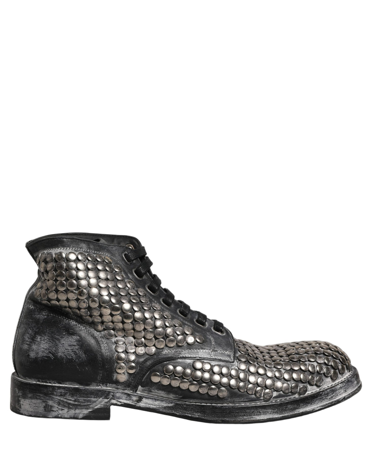 Dolce & Gabbana Schwarze Leder Stiefel mit Nieten