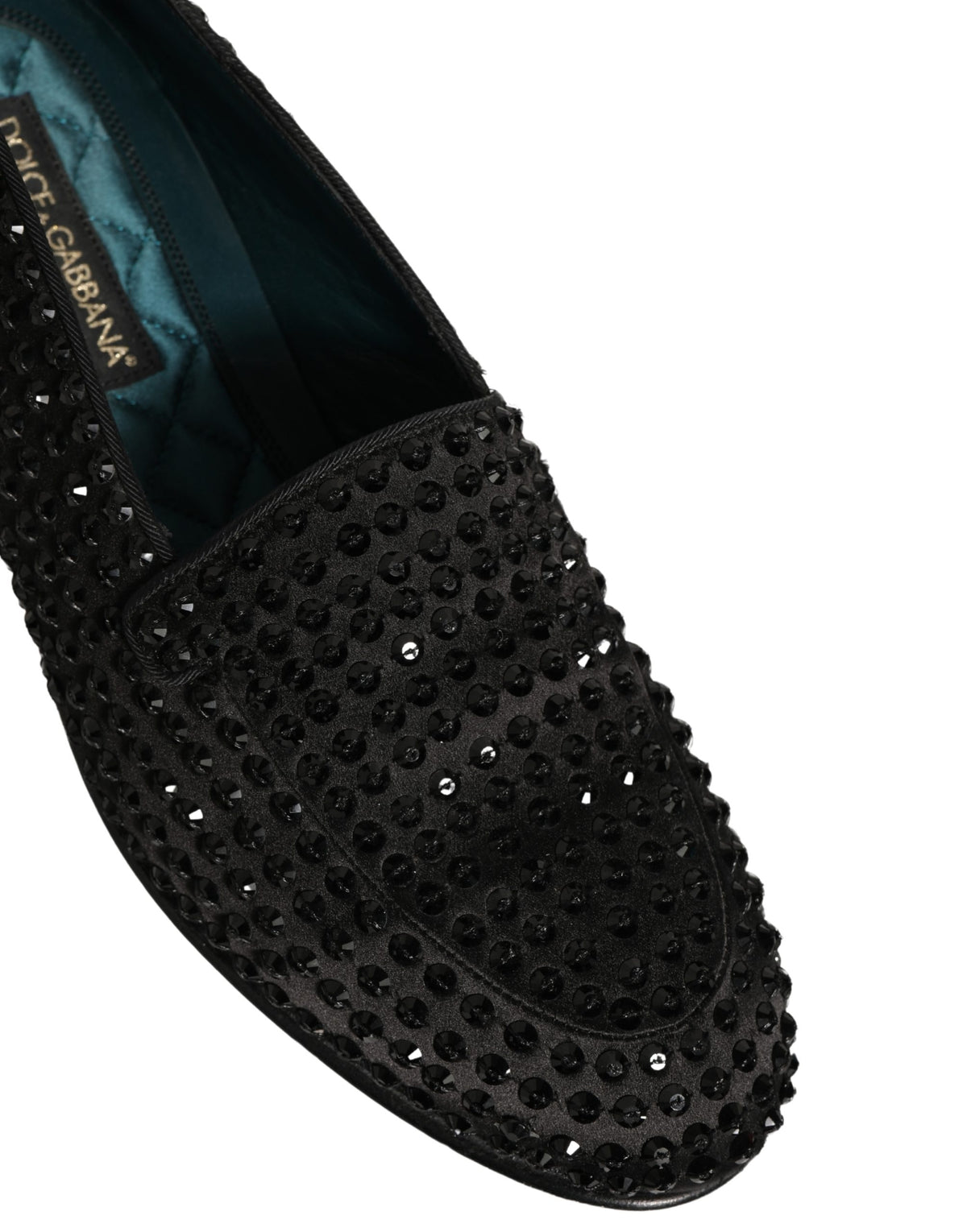 Dolce & Gabbana Schwarze Loafer-Schuhe mit Strassbesatz