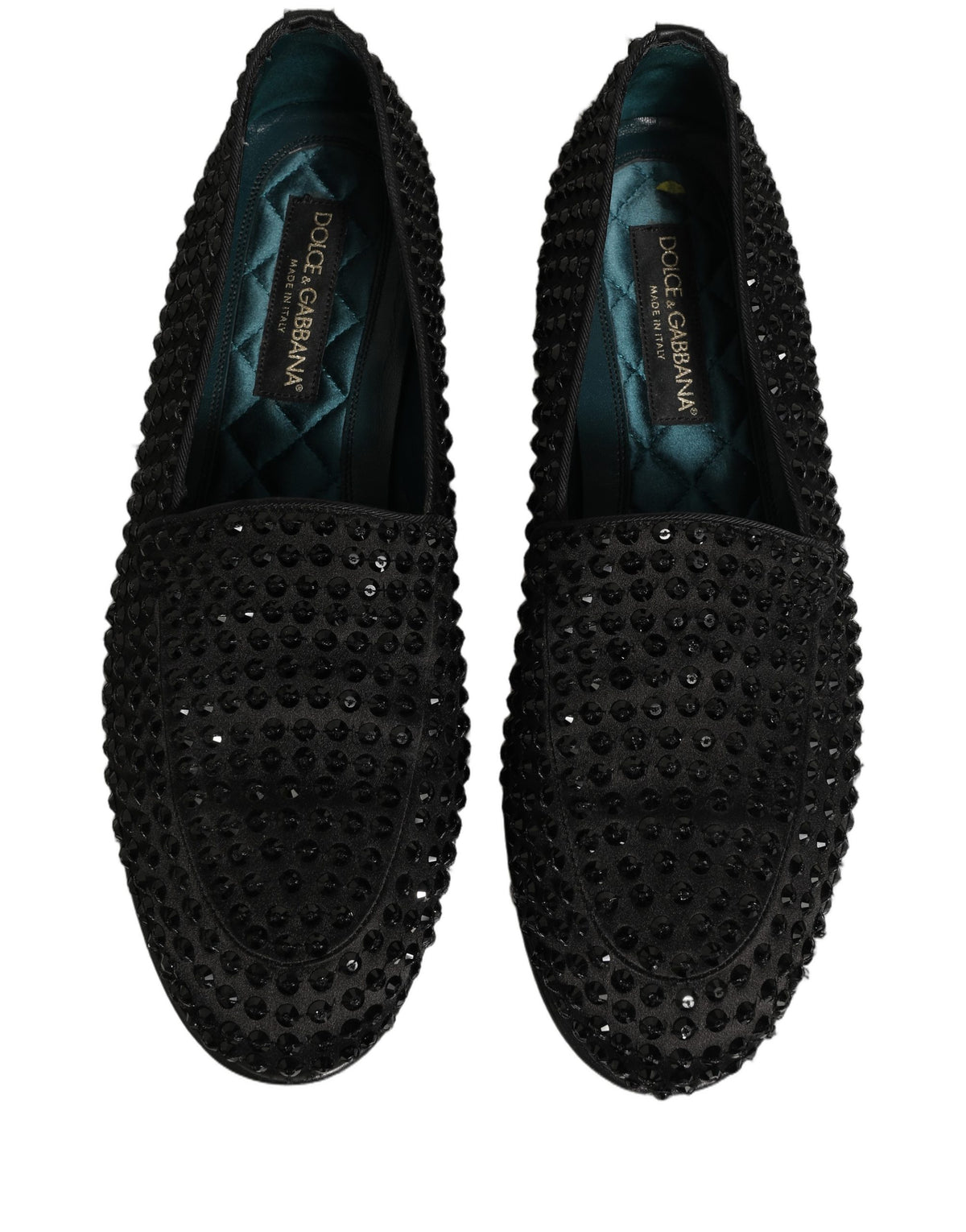 Dolce & Gabbana Schwarze Loafer-Schuhe mit Strassbesatz