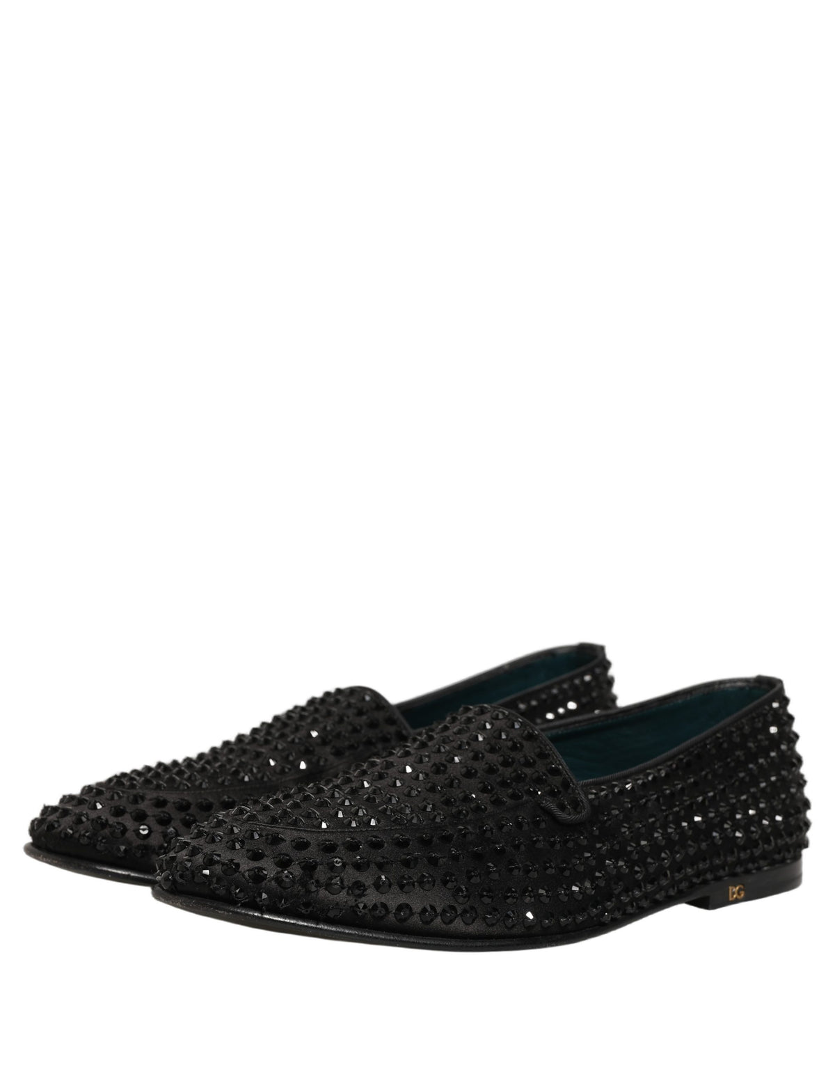 Dolce & Gabbana Schwarze Loafer-Schuhe mit Strassbesatz