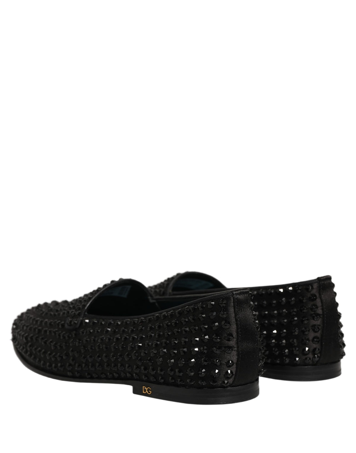 Dolce & Gabbana Schwarze Loafer-Schuhe mit Strassbesatz