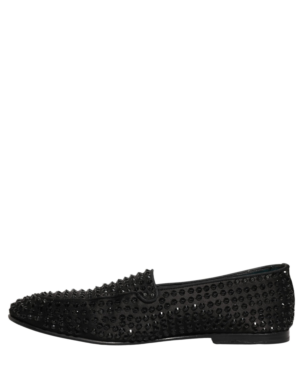 Dolce & Gabbana Schwarze Loafer-Schuhe mit Strassbesatz