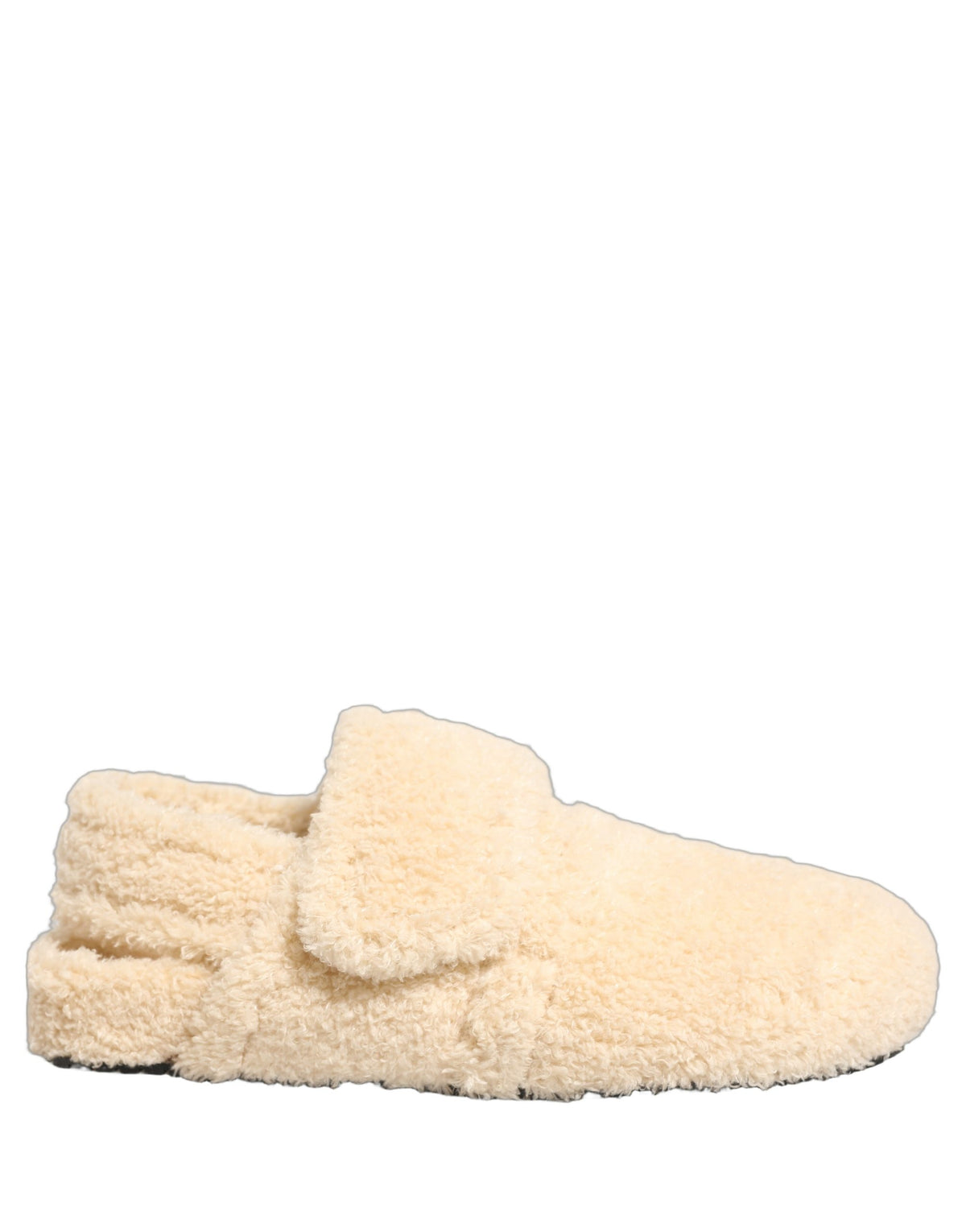 Dolce & Gabbana Beige Kunstfell Flats Herren Slides Sandalen Schuhe