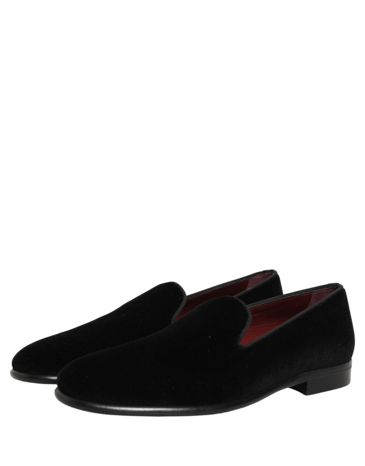 Dolce & Gabbana Schwarze Samt Slipper Formelle Herrenschuhe