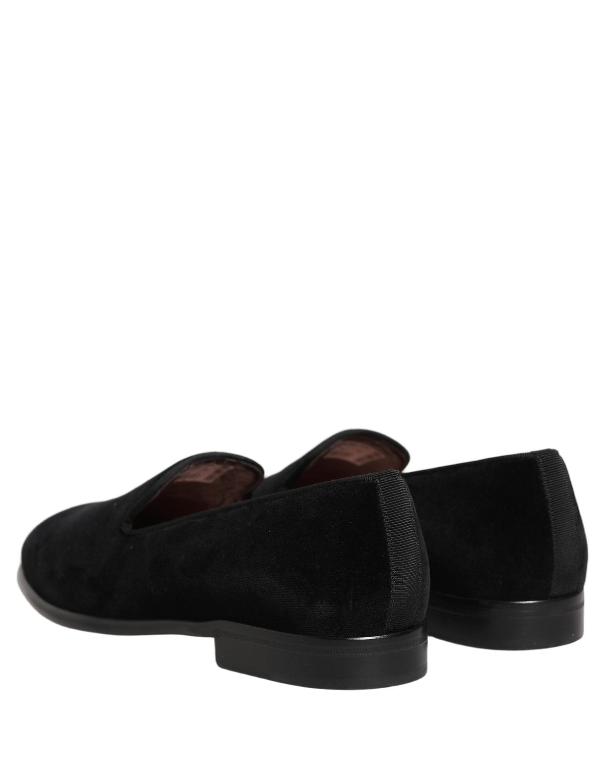 Dolce & Gabbana Schwarze Samt Slipper Formelle Herrenschuhe