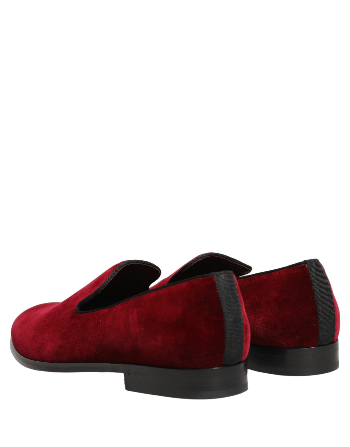 Dolce & Gabbana Bordeauxfarbene Samt Slipper Herren Business Loafers Schuhe