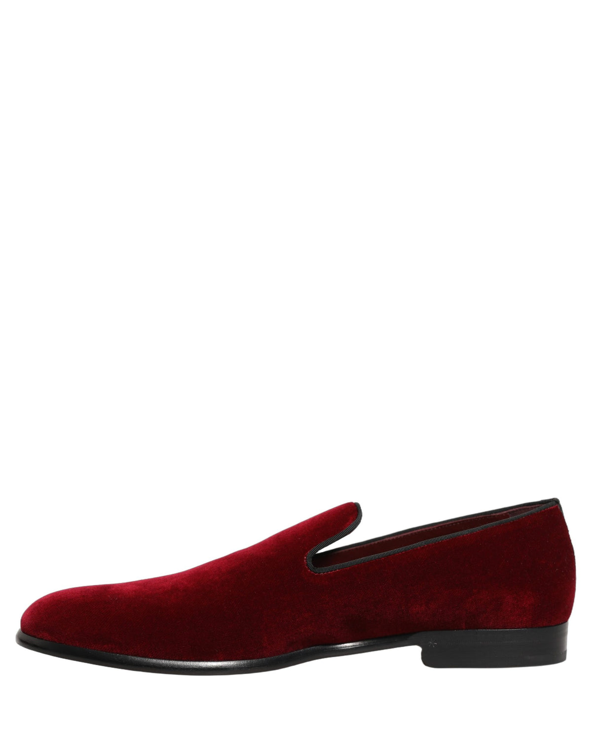 Dolce & Gabbana Bordeauxfarbene Samt Slipper Herren Business Loafers Schuhe
