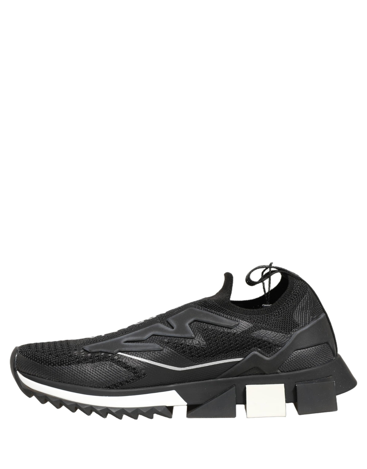 Dolce & Gabbana Schwarz-Weiße Sorrento Slip-On Logo Sneaker Schuhe