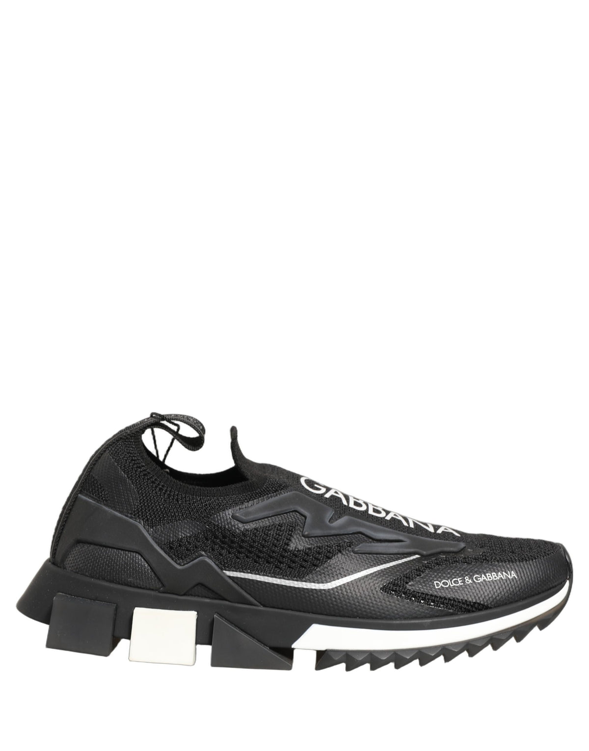 Dolce & Gabbana Schwarz-Weiße Sorrento Slip-On Logo Sneaker Schuhe