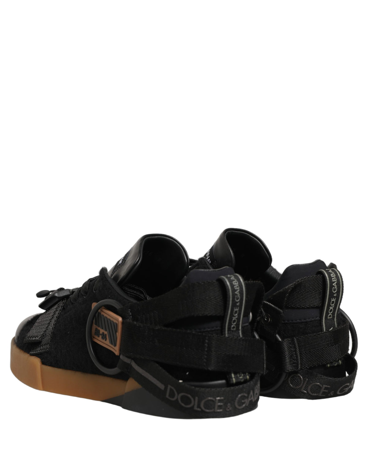 Dolce & Gabbana Schwarze Leder Low Trainers Herren Sneakers Schuhe