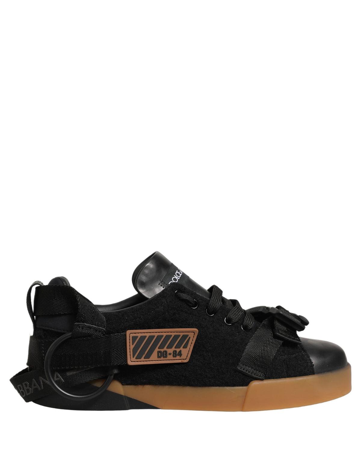 Dolce & Gabbana Schwarze Leder Low Trainers Herren Sneakers Schuhe