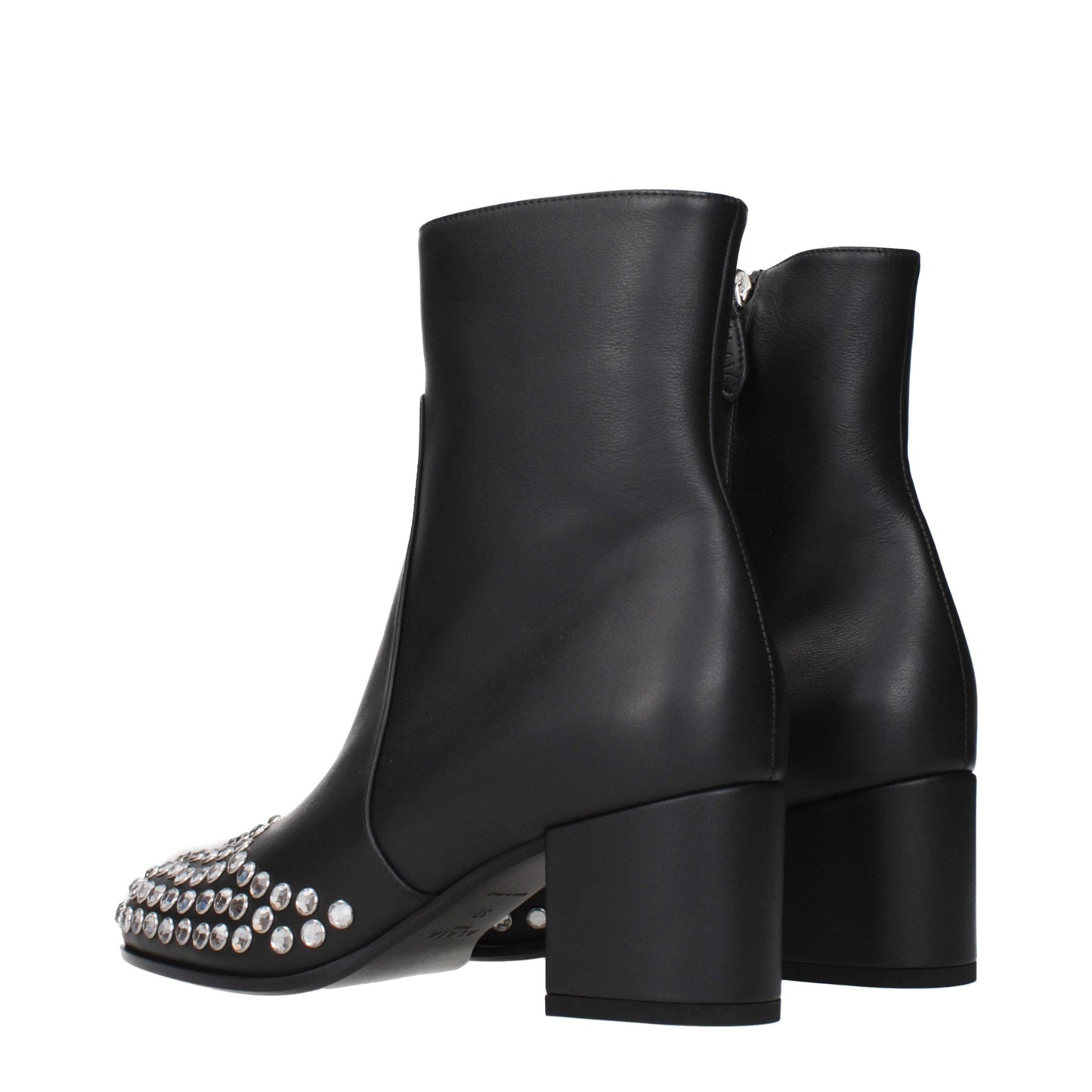 Alaïa Black Leather Ankle Boots